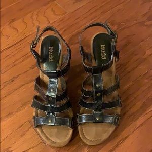 Black strappy studded sandals